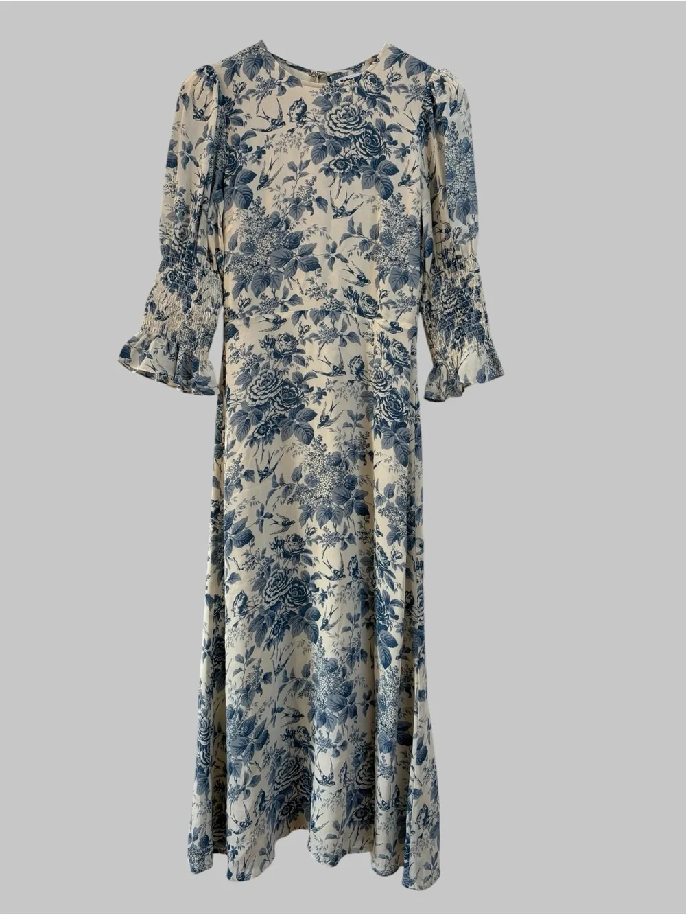 Reformation Carolena Midi Dress in blue floral print - Picture 6 of 13